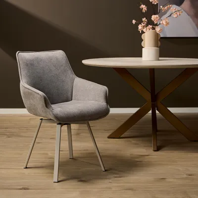 Productafbeelding van StarFurn Eetkamerstoel Mees Taupe- Set van 2