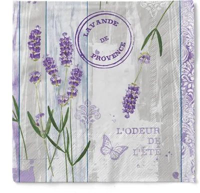 Produktbild von Sovie HOME Serviette Lavinia aus Tissue 33 x 33 cm, 3-lagig, 20 Stück - Lavendel Floral Frühling Sommer