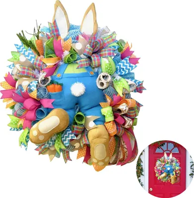 Produktbild von Osterdeko Hase Blütenkranz – Frühlingskranz, Haus, Party, Geschenkidee