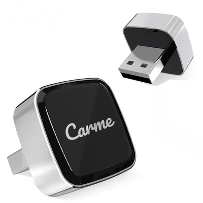 Produktbild von CarMe Ultra Mini 2-in-1 CarPlay Dongle, USB-A & USB-C, Silber