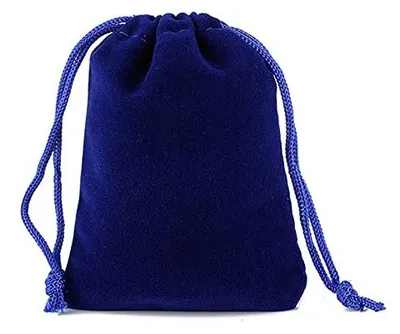 Immagine prodotto di 10 sacchetti di velluto per gioielli e regali - blu
