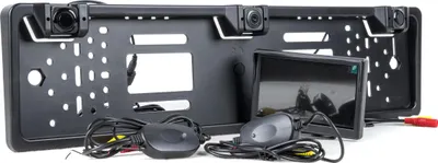 Produktbild von Rückfahrkamera mit 5-Zoll-Display und wetterbeständigen Parksensoren