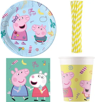 Produktbild von Kindergeburtstag Party Set Peppa Wutz Geburtstag Deko Party Set Peppa Pig