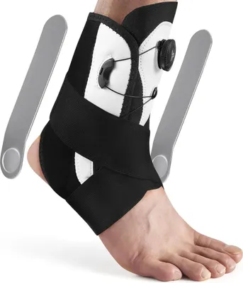 Immagine prodotto di Fascia per la caviglia - Fascia di compressione regolabile - Supporto per la caviglia per corsa, basket, escursioni - Unisex - Nera