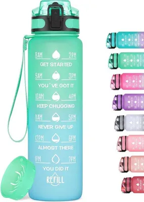 Obrázek produktu pro Lehká 1litrová láhev na vodu z materiálu Tritan s víčkem, bez BPA, pro sport