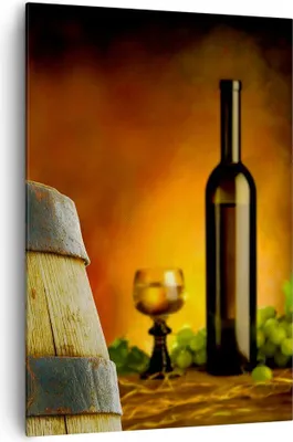 Produktbild von Bild auf Leinwand - Leinwandbild - Einteilig - Landwirtschaft Alkohol Fass Tasse - 70x100cm - Wand Bild - Wandbilder - Leinwanddruck - Wanddekoration - Leinwand bilder - Wandbild - PA70x100-2156