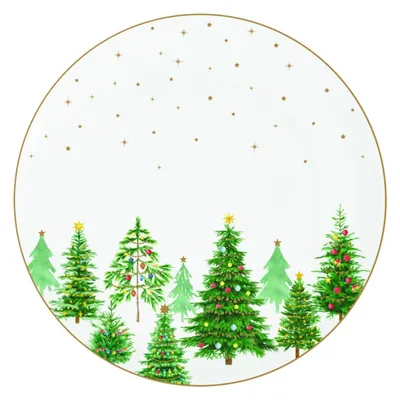Image de 24 Assiette Plate 27 Cm - Festive Trees - Easy Life