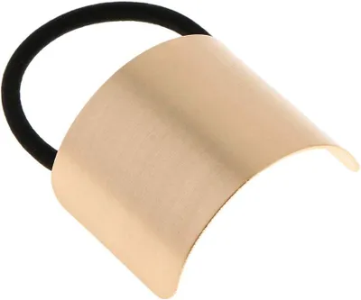Produktbild von Haarzubehör für Pferdeschwänze: elastischer Zopfhalter aus Metall in Gold