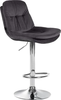 Produktbild von CLP Barhocker Laurel Samt höhenverstellbar und drehbar schwarz Material Gestell Metall in Chromoptik