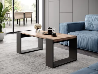 Produktbild von Bank/Tisch für das Wohnzimmer WOOD Eiche Wotan Anthrazit 120x55x46 cm