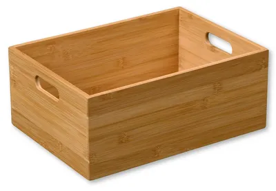Produktbild von KESPER Aufbewahrungsbox Kiste Bambus , stapelbar, mit 2 Tragegriffen, 33x24x13,5 cm, 57402