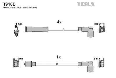 Produktbild von TESLA T946B Zündkabelsatz Zündleitungssatz für NISSAN TERRANO II (R20) TERRANO I (WD21)