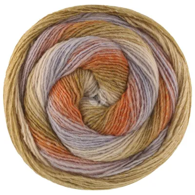 Produktbild von Lana Grossa GOMITOLO VERSIONE 200 g leicht gedrehtes Kammgarn mit effektvollem Farbverlauf und Struktur 700 m Farbe 458 - Blaugrau/Reh-/Orangebraun/Khakigrün/-beige/Elfenbein