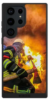 Produktbild von NIVOCASE Handyhülle für Samsung Galaxy S23 Ultra Hülle NIVOpure Case Schwarz Feuer Feuerwehr Lebensretter