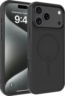 Produktbild von Cadorabo Hülle für Apple iPhone 17 PRO MAX Schutzhülle in SCHWARZ MagSafe kompatibel Case Cover Etui Hybrid Handyhülle