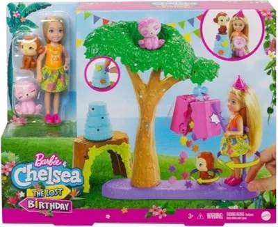 Zdjęcie produktu dla Barbie i Chelsea "Szalone urodziny", zestaw do zabawy z pinatą