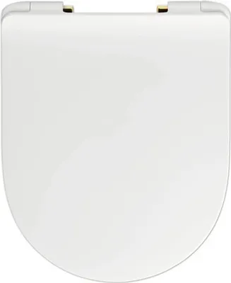 Produktbild von REIKA WC-Sitz MITO weiß Scharniere gold poliert mit Absenkautomatik und Quick&Clean für Jungborn Donella, Jungborn Two,