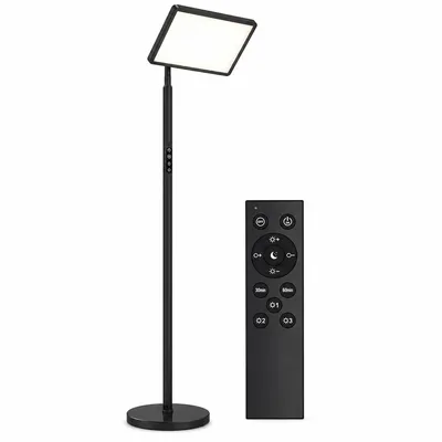 Produktbild von SAD Tageslichtlampe 12000 Lux, dimmbare LED-Stehlampe mit Fernbedienung, 5 Farbtemperaturen 3000–6000 K, Touch-Steuerung, 1/2-h-Timer