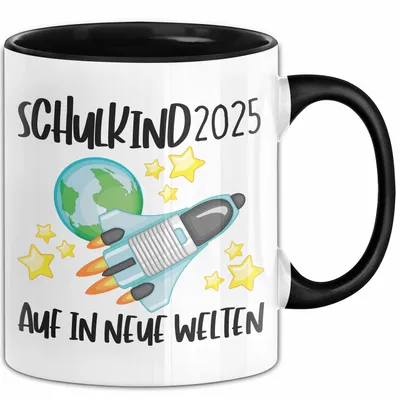 Produktbild von Trendation - Schulkind 2022 Einschulung Mädchen Junge Geschenk Schultüte Tasse Schulstart 1 Schultag Schuleinführung Schulanfang Geschenkidee Lustig (Schwarz)