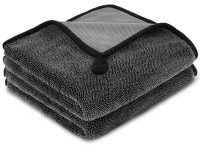 Produktbild von Trockentuch Autotuch Mikrofasertuch - 40 x 40 cm - 2 Stück - Schwarz - Für die Autopflege