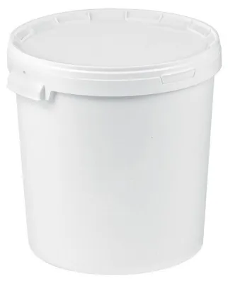 Produktbild von SILPLAST Eimer mit Deckel 30L x 1 Kunststoffeimer 30 Liter lebensmittelecht stapelbar Plastikeimer leer Weiß
