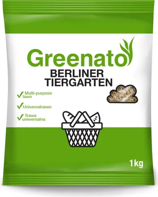 Produktbild von Rasensamen Greenato Berliner Tiergarten 1kg Zierrasen Rasen Grassamen Rasensaat Gras - Packungseinheit wählbar von 1-30kg