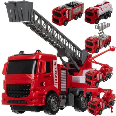 Produktbild von Kruzzel 24631 Großes Set mit Feuerwehrfahrzeugen, 6 Stück