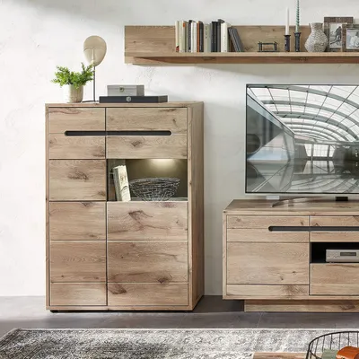 Obrázek produktu pro Vitrína - Výstavní skříň - Úložná skříň - Knihovna - Skříň se skleněnými dvířky - Moderní design - LED osvětlení