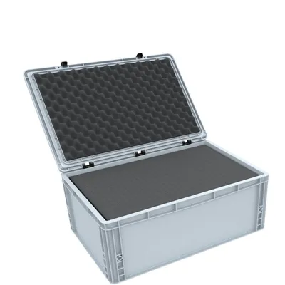 Obrázok produktu pre Eurobox 600 × 400 × 235 s penovou výplňou, odklápacím vekom a polstrovaním