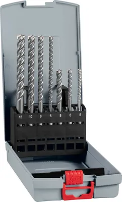 Immagine prodotto di Set di punte da martello Bosch PRO SDS Plus-5X da 5 - 12 mm, 7 pezzi (2608707246) per martelli perforatori e frese