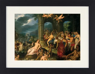 Zdjęcie produktu dla Johannes Rottenhammer Oprawiony obraz z delikatnym passe-partout | Obrazy ścienne | W ramie obrazu - Zaślubiny Neptuna i Amfitryty, 1600 (30 x 40 cm)