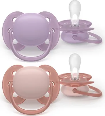 Obrázek produktu pro Philips AVENT Dudlík SCF091/43 ultra soft, Extra jemný dudlík, Ortodontický, Silikon, Chlapec/děvče