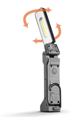 Produktbild von Alcapower Wiederaufladbare LED-Arbeitslampe, Alugehäuse, 180° Schwenkkopf, 125lm, Magnetfuß & Haken für professionellen Einsatz.