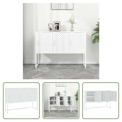 Image de Buffet Living Store, blanc, 105 x 35 x 75 cm, en acier