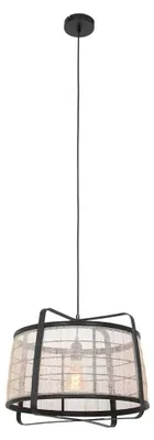Produktbild von Hängeleuchte, Holz, Metall, schwarz, H 160 cm