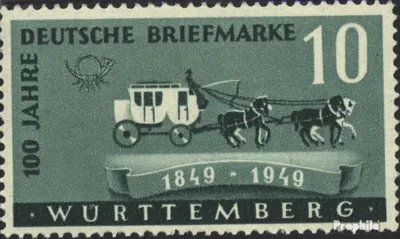 Produktbild von Briefmarken Franz. Zone-Württemberg 1949 Mi 49 postfrisch 100 Jahre deutsche Briefmarken