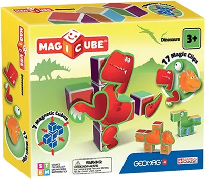 Produktbild von Geomag 0134 Magicube Dinosaurs Magnetwürfel Magnetisches Konstruktionssystem