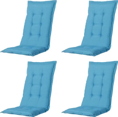 Produktbild von Madison - Gartenstuhlauflage niedrige Rückenlehne Panama aqua - Ca. 105x50 cm - 4er-Set