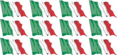 Produktbild von Mini Aufkleber Set - Pack wehend - 50x31mm - selbstklebender Sticker - Fahne - Italien - Flagge / Banner / Standarte fürs Auto, Büro, zu Hause und die Schule - 12 Stück