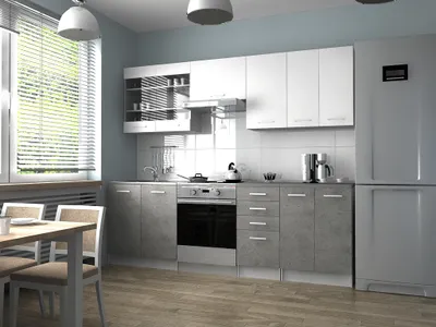 Obrázek produktu pro Kuchyňská linka PAMELA 240x180 - Bílá + beton