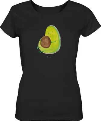 Produktbild von Mr. & Mrs. Panda Damen Oberteil Avocado Pfeifen Größe L - Schwarz - Geschenk, Schwanger, Kurzarmshirt, Basic T-Shirt, Abnehmen, shirt, Ernährung, Baumwoll