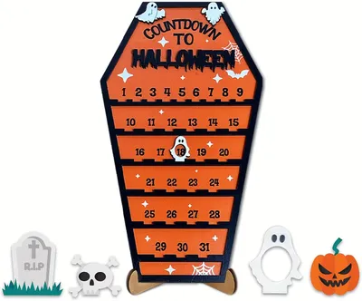 Produktbild von Halloween-Countdown 31 Tage aus Holz, Sarg-Dekoration