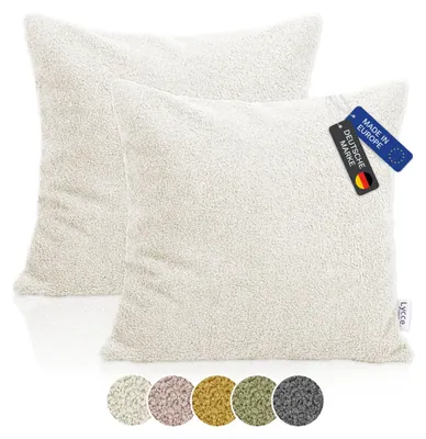 Produktbild von Lycce 2er Set Kissenhülle Bouclé 50x50 cm beige