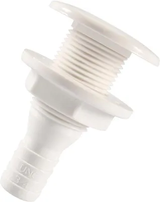 Image de Raccord pour tuyau de bateau - Évacuation efficace de l'eau - Yacht, bateau, kayak - 19 mm, 29 mm - Blanc