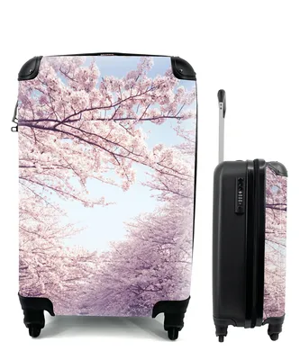 Produktbild von MuchoWow® Koffer Handgepäck Trolley Rollkoffer Kleine Reisekoffer mit 4 Rollen - Kirschbaumzweige im Frühling - Cabin Size < 55x40x23 cm & 55x40x20 cm - Fotokoffer - Kabinenkoffer - Boardgepäck - Reise-Box - Reisekoffer - Reisegepäck - Koffer mit Bild - Trolley für Kinder