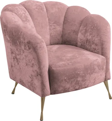 Produktbild von Ravio Cocktailsessel Adria, Stilvoll Muschelsessel, Muschelstuhl, Freizeitsessel für Wohnzimmer, Armlehnstuhl (Eureka 2142 + Goldene Beine)