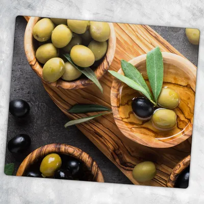 Produktbild von Glas-Herdabdeckplatten Glaskeramikkochfeld-Abdeckung Spritzschutz Glas 60 cm x 52 cm - Oliven