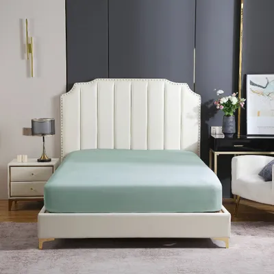 Produktbild von grünes Satinlaken mit Gummizug 140x200 + 30 CM UNTERSCHIEDLICHE FARBEN