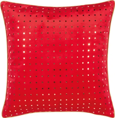 Produktbild von pad Kissenbezug BIVIO Samt Rot mit gold Punkten 40 x 40 cm mit RV