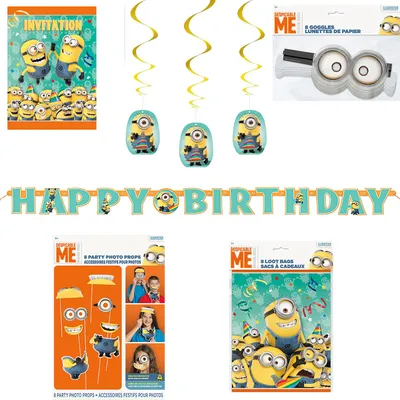 Produktbild von "Minions" Party Deko Set für Kindergeburtstag – Tischdeko oder Partyzubehör Größe: Set 2 - Partydekoration